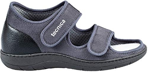 EXTRO STYLE - Sandali Ortopedici Donna e Uomo, Tecnica 11, Per Fasi Post Operatorie, Piede Reumatico, Vasculopatie e Metatarsalgie, Sandali Antiscivolo Con Plantari Estraibili, Grigio - Taglia 35