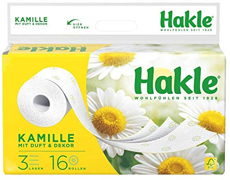 Hakle Toilettenpapier Natürlich Pflegend mit Kamille und Aloe Vera 3-lagig, 1er Pack (1 x 16 Stück)