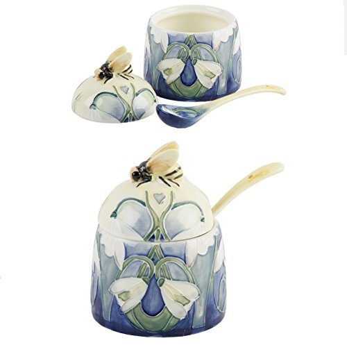 Snowdrop floral pot en céramique Honey Bee Ware Vieux Tupton