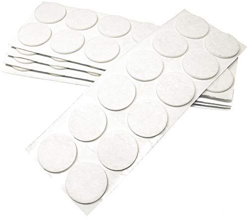 Adsamm® / 60 x Selbstklebende Filzgleiter/Weiß/ø 40 mm/Rund/Möbelgleiter aus Filz mit 3.5 mm Stärke/Möbel- und Bodengleiter