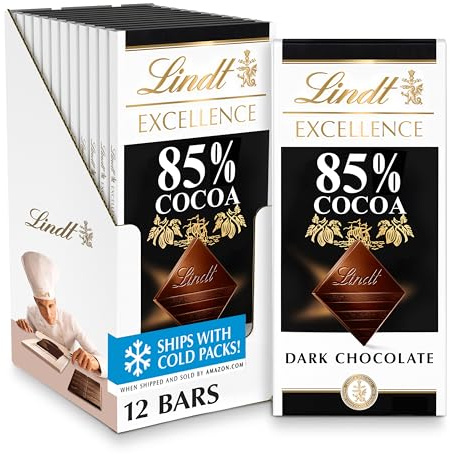 Lindt Chocolate Bar - Dark Chocolate - 85 Percent Cocoa - Extra Dark - 3.5 Oz Bars - Case Of 12
