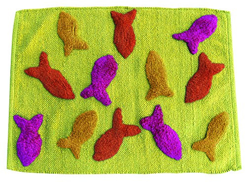 MSV 140507 Teppich, Baumwolle, Motiv Fisch, 70 x 50 x 0,1 cm