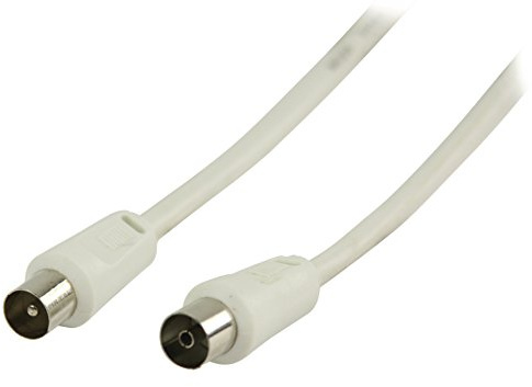 electrosmart 10m White TV Aerial Extension Cable - Male Coax Plug Straight to Female Coax Socket Straight
