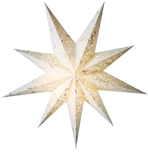 starlightz Papierstern Spumante M White 60 cm Lampenschirm, Fensterdeko, Weihnachtsstern, handgemacht - das Original aus Indien