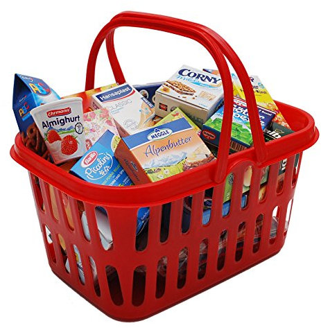 tanner DER KLEINE KAUFMANN TANNER Deco - Trendkorb, rot, aus Kunststoff, Zubehör für Kaufmannsladen, lebensmittelechtes Design, 4063.0