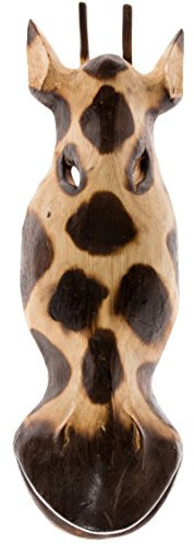 Ciffre 40cm Holzmaske Wandbehang Wandmaske Holz Maske Bali Giraffe Natur HM4000024