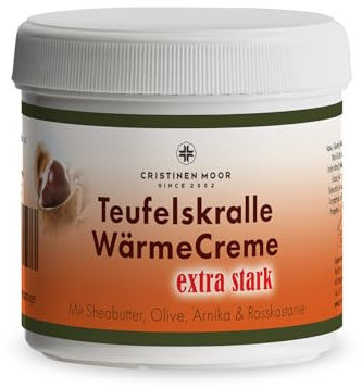 CristinenMoor Teufelskralle WärmeCreme extra stark mit Arnika 200 ml I Wärmesalbe für Nacken und Lendenbereich I bei Verspannungen der Muskulatur und Rücken