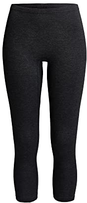 con-ta Pantalones térmicos de 3/4 de longitud para mujer de algodón natural y poliéster moldeador, ropa interior funcional aislante del calor, en varios colores, tallas 36-50, Negro Mezcla, 46