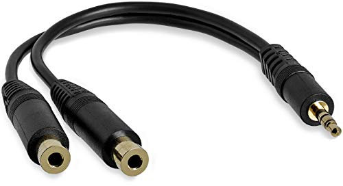 StarTech.com Cable 15cm Adaptador Audio Divisor de Auriculares Mini-Jack de 3,5mm Estéreo Macho a 2X Mini-Jack Hembra - Splitter Audífonos