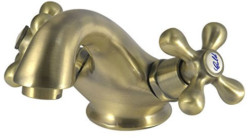Elegante Rubinetteria da Bagno in Ottone Massiccio con Antiche Teste Retrò