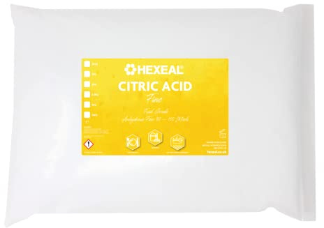 Hexeal Citric Acid 5kg Bag – Food Grade & Anhydrous Fine | Variety of Uses, Including Creating Bath Bombs, Cleaning, Descaling & Removing Rust