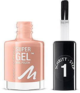 Manhattan Super Gel Nagellack – Gel Maniküre Effekt ganz ohne UV Licht – Nudefarbener Nail Polish mit bis zu 14 Tagen Halt – Farbe Mauvelicious 155 – 1 x 12ml