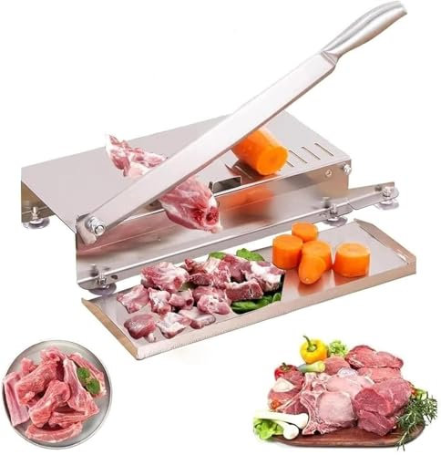 OLDMFZP Manual Meat Bone Cutter, Stainless Steel Cutter Machine Heavy Duty Chicken Cutting Chinese Medicine Jerky Slicer Rib for Beef Goat Pig Fish Butcher Commercial Kitchen