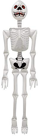 Halloween Gruseliges Horror-Skelett, aufblasbare Dekoration, weiß, 183 cm hoch