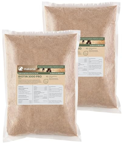 Makana Biotin 3000 PRO Pulver für Tiere, 2 x 1000 g Beutel