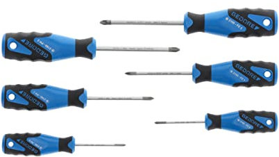 GEDORE Schraubendreher-Satz, 6-teilig, Für Kreuzschlitzschrauben, Ergonomischer Griff