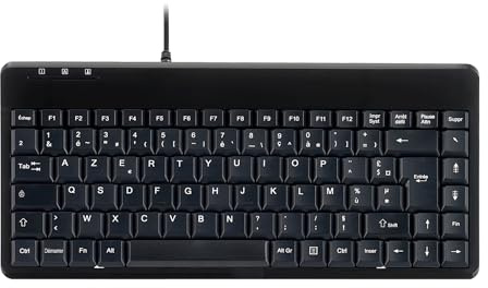Perixx PERIBOARD-409U, Mini Clavier Filaire pour Windows, USB, Noir, AZERTY