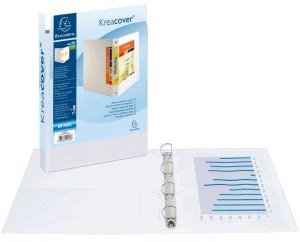 Exacompta 10 x Präsentationsringbuch Kreacover A4 25mm 4 Ringe weiß