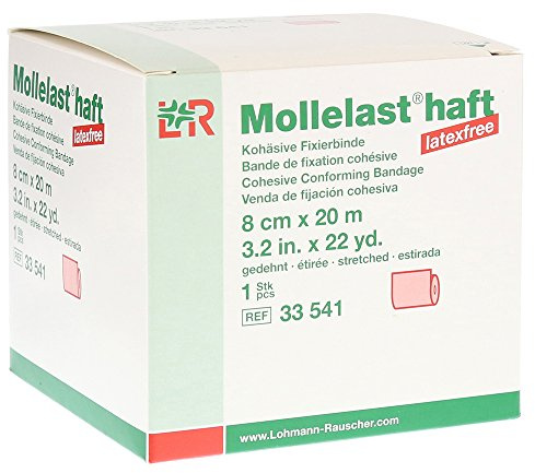 L+R Mollelast haft latexfrei 8 cm x 20 m rot, 1 St