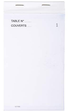 Exacompta - Réf. 96204E - Carton de 50 blocs Maître d'Hôtel - Carnet de commande pour restaurants - 50 feuillets blancs autocopiants en 3 exemplaires numérotés - Format vertical 9,6 x 17 cm