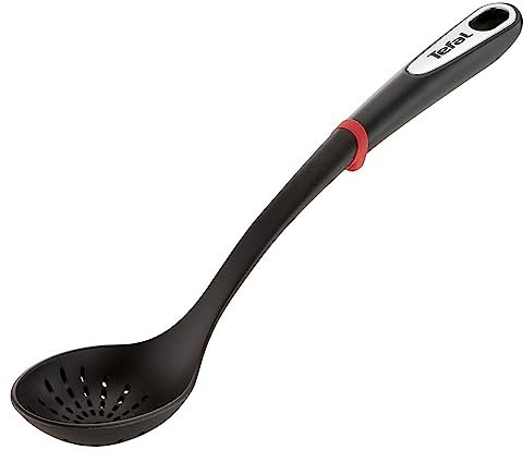 Tefal Ingenio K20603 Gemüselöffel | 40 x 9.2 x 7.36 cm | Kunststoff | Spülmaschinengeeignet | Ideal zum schnellen Abtropfen und Servieren | schwarz / rot