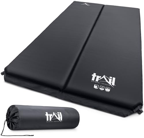 Trail Materassino Gonfiabile da Campeggio Doppio, Materassino Autogonfiante in Memory Foam da 5 cm di Spessore, Materassino da Campeggio Leggero e con Borsa per il Trasporto