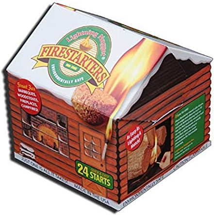 Lightning Nuggets AN24LC 24 count LogCabinBox Firestarter, pine