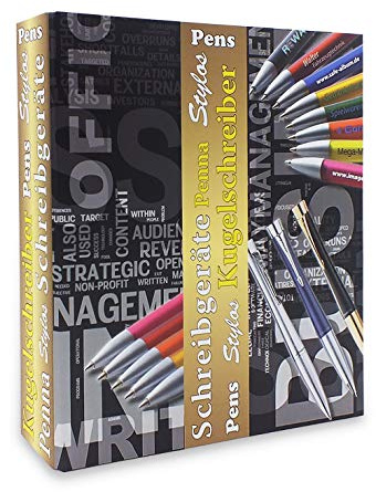 SAFE 7929 Album de crayons Scrapbook | dossier de collecte avec 2 feuilles transparentes | Cartable pour stylos plume stylo bille | Format album : 325 x 280 x 60 mm