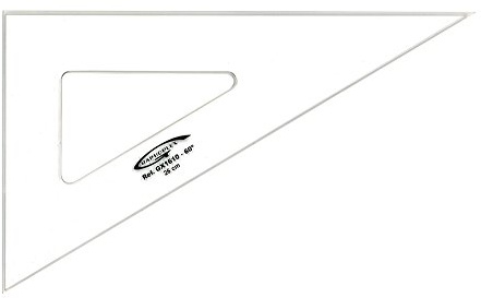 Graphoplex Zeichendreieck, 60 ° 3 Kanten schmutzabweisend transparent 26 cm durchsichtig