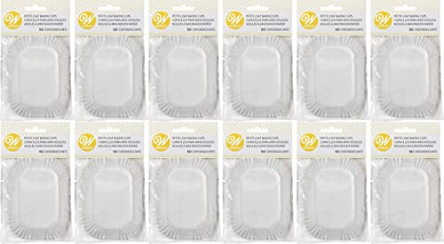 Wilton Confezione da 12 pirottini bianchi a forma di pagnotta da 50 pezzi, 7,5 x 5,5 cm