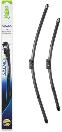 VALEO Silencio Essuie-glace - VF480 - Kit de Balais d'Essuie-glace 750 mm / 650 mm Plats d'Origine de Haute performance, Visibilité Supérieure sur la Route- Avant - Lot de 2 Balais - 574680
