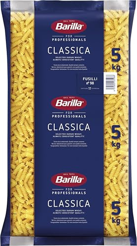 Barilla Nudeln Classica Pasta Fusilli n. 98, 5kg | Unsere klassische Pasta mit vollem Geschmack und bekannt für seine perfekten Kocheigenschaften