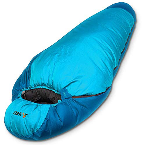 Aven Peak Schlafsack 230 cm - Hochleistungs Mumienschlafsack - koppelbar - warm - für bis zu -32 Grad - blau - Partnerschlafsack - Camping - Winterschlafsack