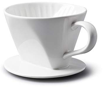 Wm Bartleet & Sons Traditional Coffee Filter Cone – Pour Over Cup Coffee Drip Filter, Porcelain, White