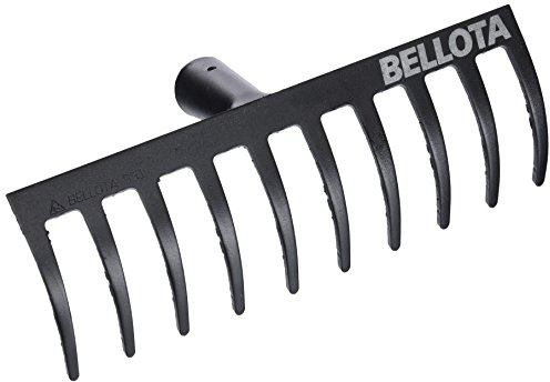 Bellota 951-10 - Rastrello da Giardino con 10 Denti - Testa di Acciaio - Rastrello di Media Intensità per Giardinaggio - Manico Non Incluso