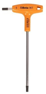 Beta 96T 6 mm Chiavi Maschio Esagonale Piegate con Impugnatura di Manovra Cromate - Prestazioni Superiori, Accoppiamento Perfetto, Ergonomica, Qualità Torsionali, Trasmissione Sforzi Elevata