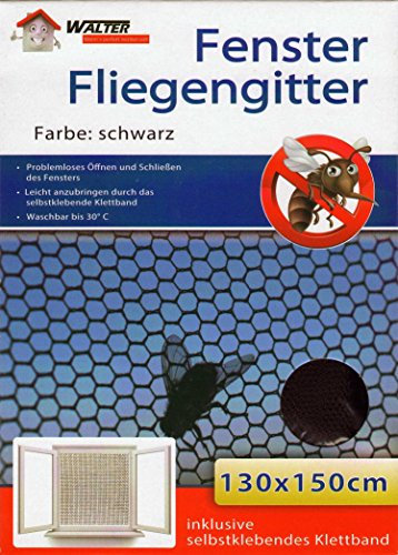 10er Set Fenster Fliegengitter schwarz 130x150cm Fliegennetz Insektenschutz