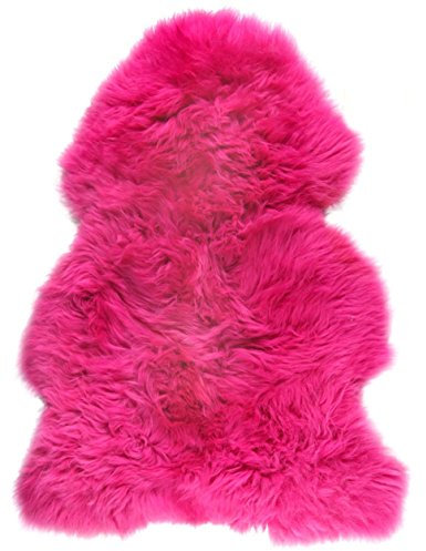 British Premium Quality Large Genuine Sheepskin Rug – Fuchsia Pink – Soft, Luxurious, and Stylish Home Décor