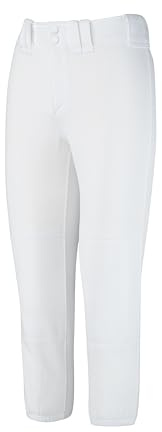 Mizuno womens Select Belted Low Rise Fastpitch Pant, White, X-Small