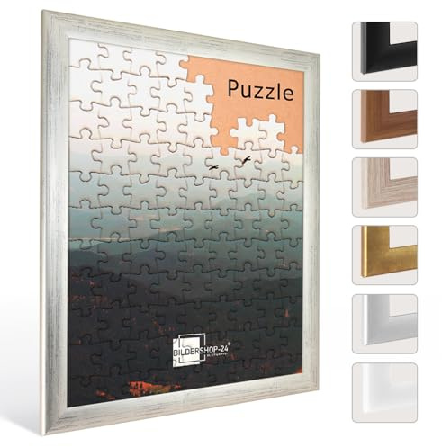 Bildershop-24 - Marco para rompecabezas (36 x 49 cm, metal brillante, 300-500 piezas)
