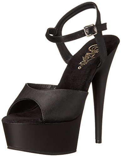 Pleaser Dam Delight-609 platå, Svart svart blk faux läder blk matt, 41 EU