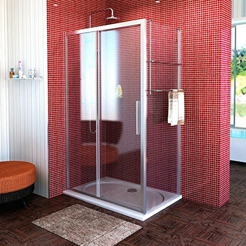 Box doccia 70 x 100 cm, altezza 200 cm, 1 porta scorrevole, in vero vetro (disponibile in altre misure).