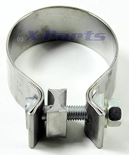 X-Parts Edelstahl Auspuffschelle 63,5mm - 68mm, Schellenbreite 32mm, Silber