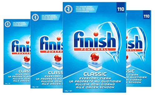 Finish Classic 4002448086079 Mega Pack Dishwasher Tablets, 110 Tabs (4 Pack)
