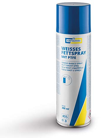Cartechnik Weißes Fettspray mit PTFE-Kunststoff und Rostschutz-Additiven. 300 ml, Weiß