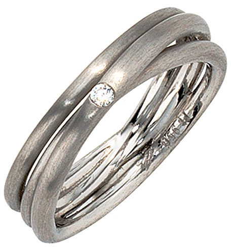 Jobo Damen-Ring aus 950 Platin matt mit Diamant Größe 60