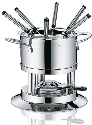 kela set de fondue de carne 10 piezas, fondue de acero inoxidable para 6 personas CAILIN, set de fondue con soporte para pasta combustible, tenedores, soporte para tenedores