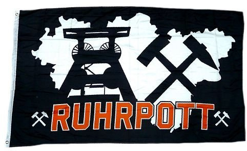FahnenMax Flagge/Fahne Ruhrpott schwarz 90 x 150 cm