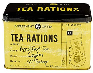 New English Teas Tea Rations Tea Tin with 40 English Breakfast Teabags