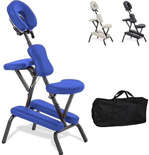 BELTOM® Banco Silla Masaje Tatuajes Portátil Estética Plegable Ergonomica Fisioterapia - Azul